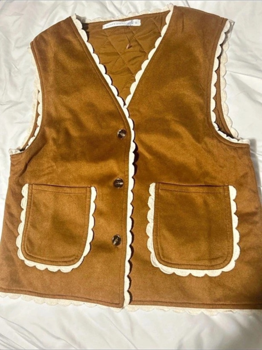 Brown Quilted Vest Size Small Never Worn
